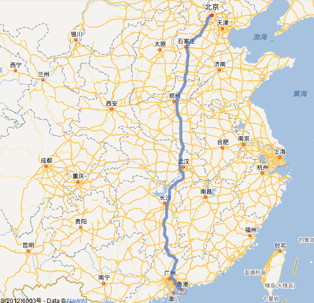 G4京港澳高速公路线路图示