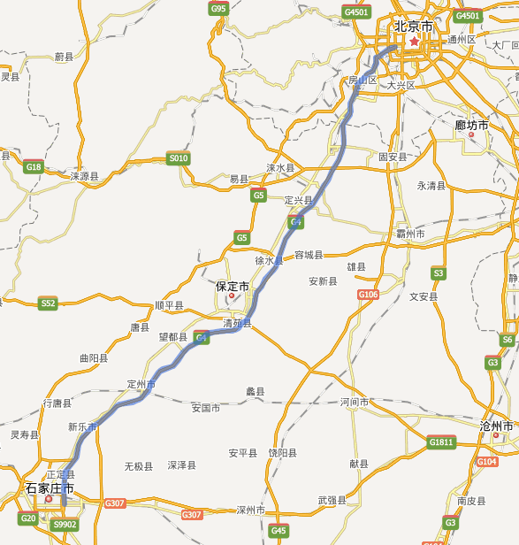 京石高速公路线路图示