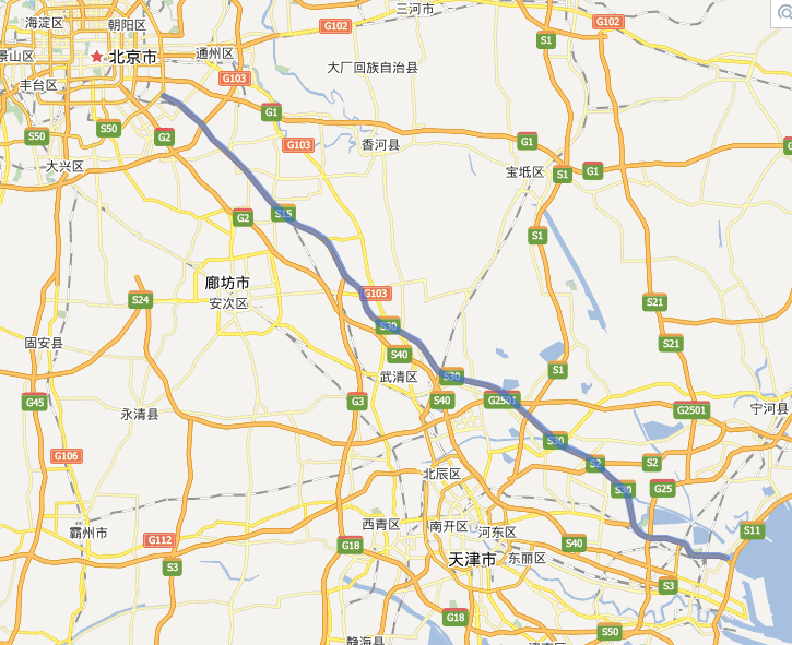 京津高速公路线路图示