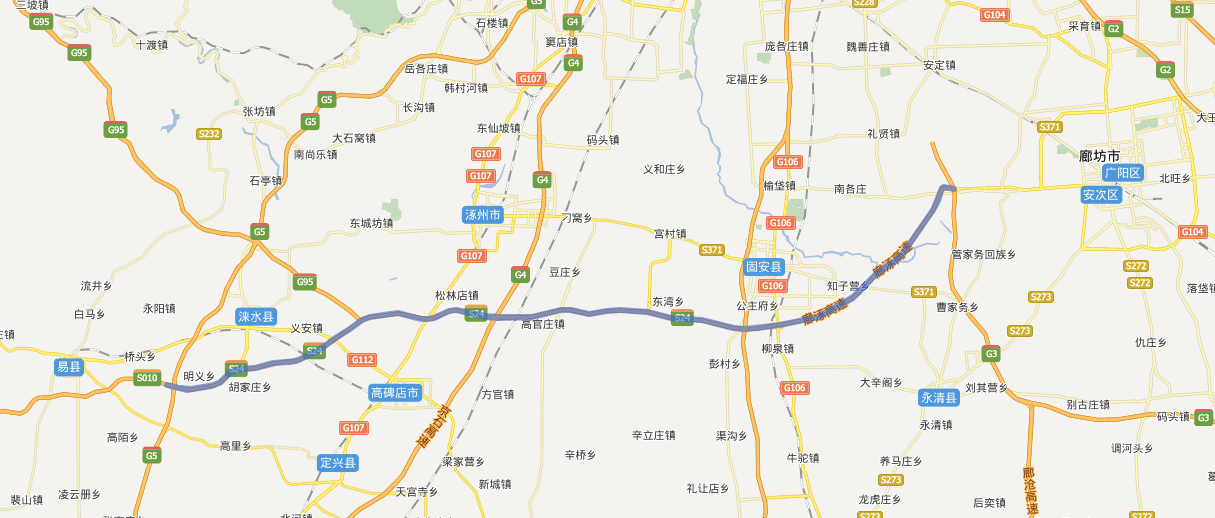 廊涿高速公路线路图示