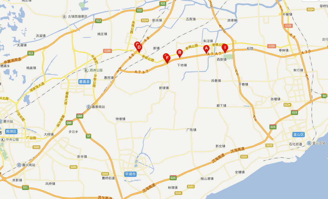 亭枫高速公路线路图示