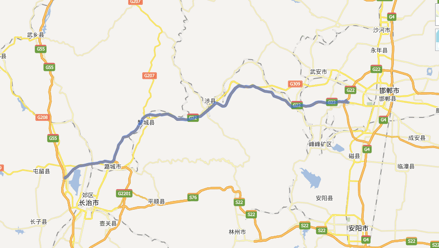 长邯高速公路线路图示