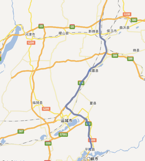 侯平高速公路线路图示