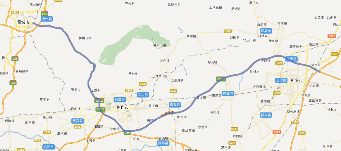 晋新高速公路线路图示