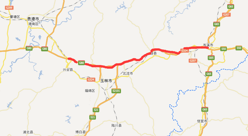 岑兴高速公路线路图示
