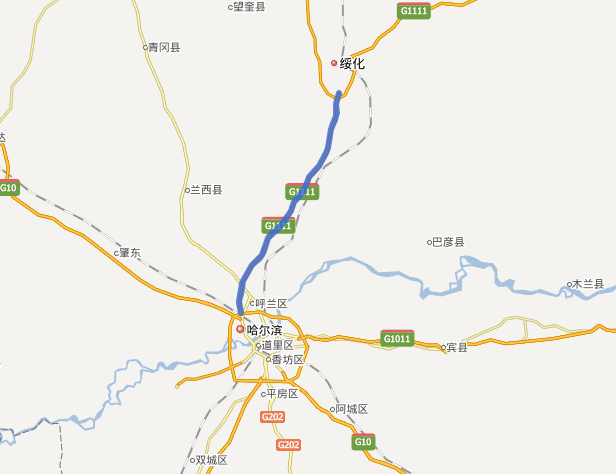 哈绥高速公路线路图示