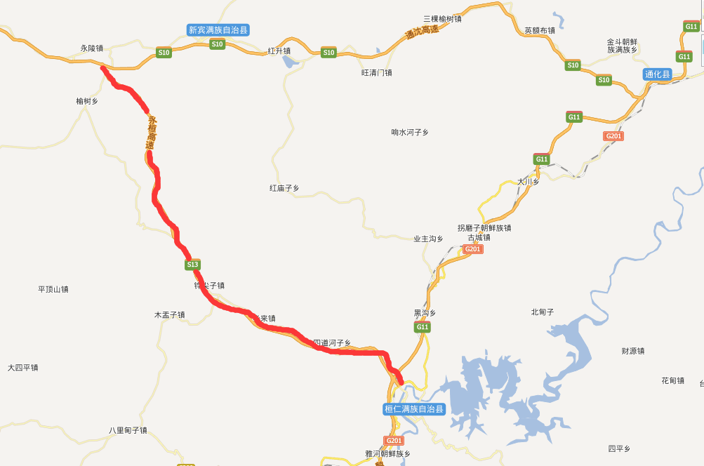 桓永高速公路线路图示