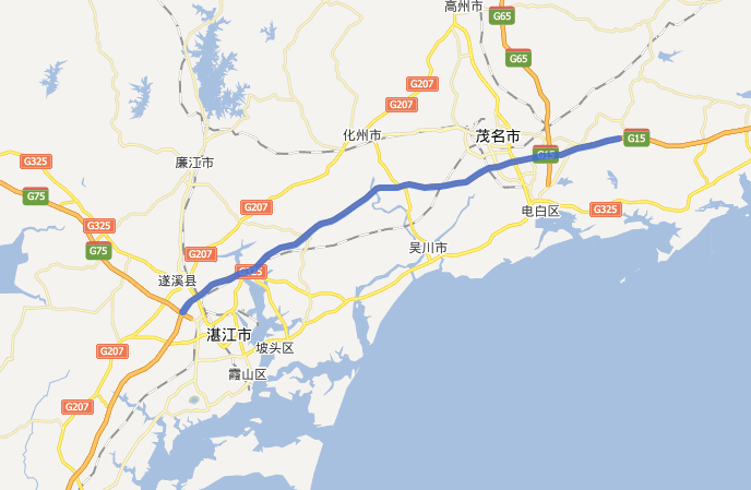 茂湛高速公路线路图示